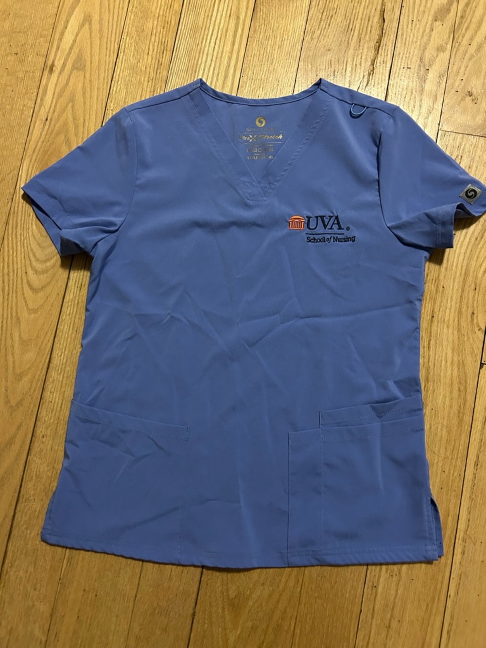 UVA School of Nursing Uniform Women's Ultra Stretch Scrub Top in Ceil Blue